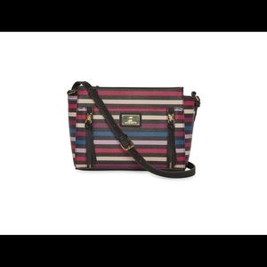 NWT Beauty Box Stripe Liz Claiborne Sue Crossbody Bag
